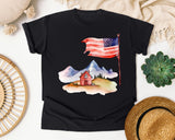 Flag Over Farmhouse graphic tee in Black