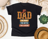 Dad The Man The Myth The Legend Orange graphic tee in Black