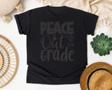 Peace Out 2nd Grade Grey graphic tee in Black