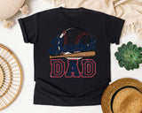 Baseball Dad Bat Retro graphic tee in Black