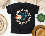 Loud And Proud Football Mom Circle graphic tee in Black