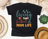 Living That Football Mom Life Helmet graphic tee in Black