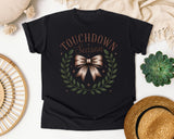 Touchdown Season Bow Wreath graphic tee in Black