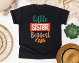 Little Sister Biggest Fan graphic tee in Black