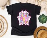 Livin That Football Mom Life Pink graphic tee in Black