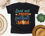 Loud And Proud Football Mom Script graphic tee in Black