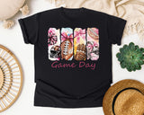 Game Day Football Bows graphic tee in Black