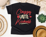 Classy Until Kickoff Coral graphic tee in Black