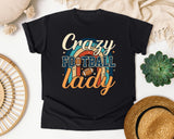 Crazy Football Lady Rainbow graphic tee in Black