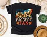 Little Sister Biggest Fan Rainbow graphic tee in Black
