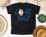 Game Day Navy Cutout graphic tee in Black