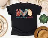 Peace Love Football Leopard graphic tee in Black