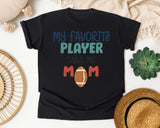 My Favorite Player Calls Me Mom Navy graphic tee in Black