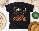 Football Is My Favorite Season Orange graphic tee in Black