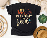 My Heart Is On That Field Gold graphic tee in Black