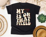 My Heart Is On That Field Groovy graphic tee in Black