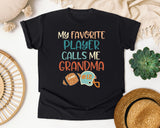 My Favorite Player Calls Me Grandma Pastel graphic tee in Black