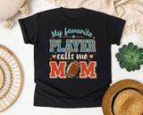 My Favorite Player Calls Me Mom Bold graphic tee in Black