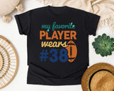 My Favorite Player Wears Number 38 graphic tee in Black