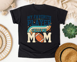 My Favorite Player Calls Me Mom Vintage graphic tee in Black