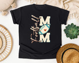 Football Mom Vertical Script graphic tee in Black