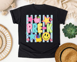 Pre-K Crayons Smiley graphic tee in Black