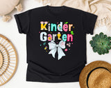 Kindergarten Paper Bow Pastel graphic tee in Black