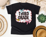 Third Grade Scallop Bow graphic tee in Black