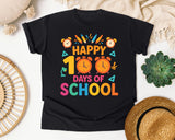 Happy 100 Days Of School Alarm Clocks graphic tee in Black