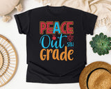 Peace Out 5th Grade Orange graphic tee in Black
