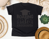 Roaring Into Kindergarten White graphic tee in Black