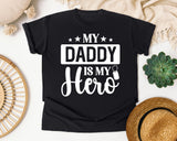 My Daddy Is My Hero White 3 graphic tee in Black