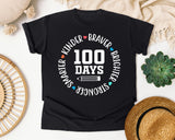 100 Days Smarter Kinder Braver Stronger White 2 graphic tee in Black