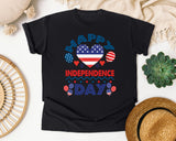 Happy Independence Day Navy graphic tee in Black