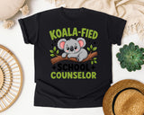 Koala-fied School Counselor Graphic Tee graphic tee in Black