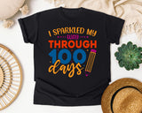 I Sparkled My Way Through 100 Days White 2 3 graphic tee in Black