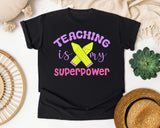 Teaching Is My Superpower graphic tee in Black