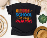 I Go To School In My Pajamas Red graphic tee in Black