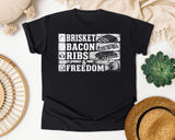 Brisket Bacon Ribs And Freedom White graphic tee in Black