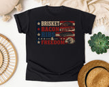 Brisket Bacon Ribs And Freedom Grey 2 graphic tee in Black