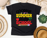 Goodbye Summer Hello School Graphic Tee graphic tee in Black