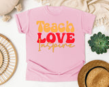 Teach Love Inspire Retro graphic tee in Blossom