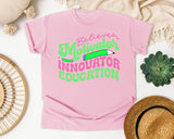 Believer Motivator Innovator Educator graphic tee in Blossom