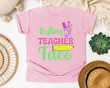 Resting Teacher Face graphic tee in Blossom