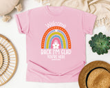 Welcome Back I'm Glad You're Here graphic tee in Blossom