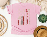 BBQ Tools American Flag Grey 2 graphic tee in Blossom