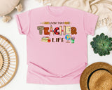 Livin That Teacher Life graphic tee in Blossom