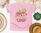 Best Teacher Ever Apple graphic tee in Blossom
