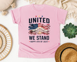 United We Stand Happy 4th Of July Grey 2 graphic tee in Blossom