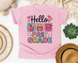 Hello First Grade Graphic Tee graphic tee in Blossom
